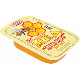 Мёд цветочный натуральный руконт армейский 20 гр. (10 штук)